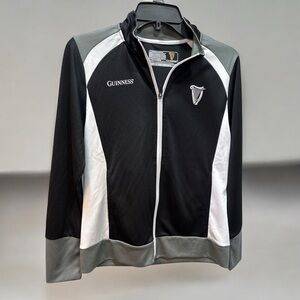Guinness Dry Fit Performance Full-zip Jacket Women's Small Black And White